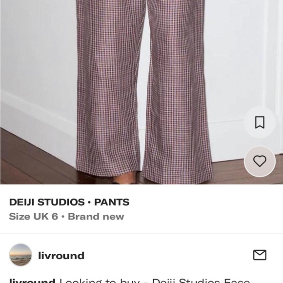 ISO DEIJI STUDIOS SIZE SMALL EASE TROUSER ANY COLOR - Picture 2 of 3